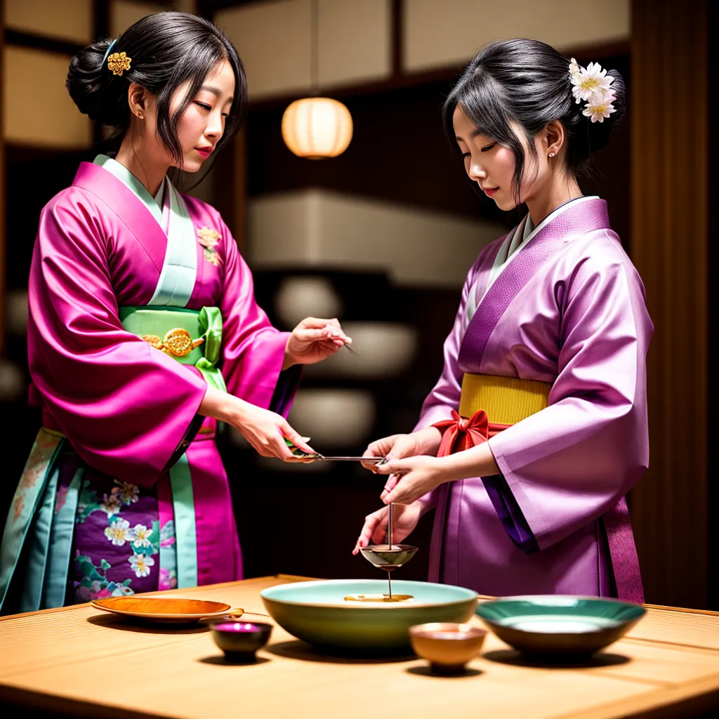 cerimonia cha japonesa kimono cerejeiras cerimonia cha japonesa kimono cerejeiras