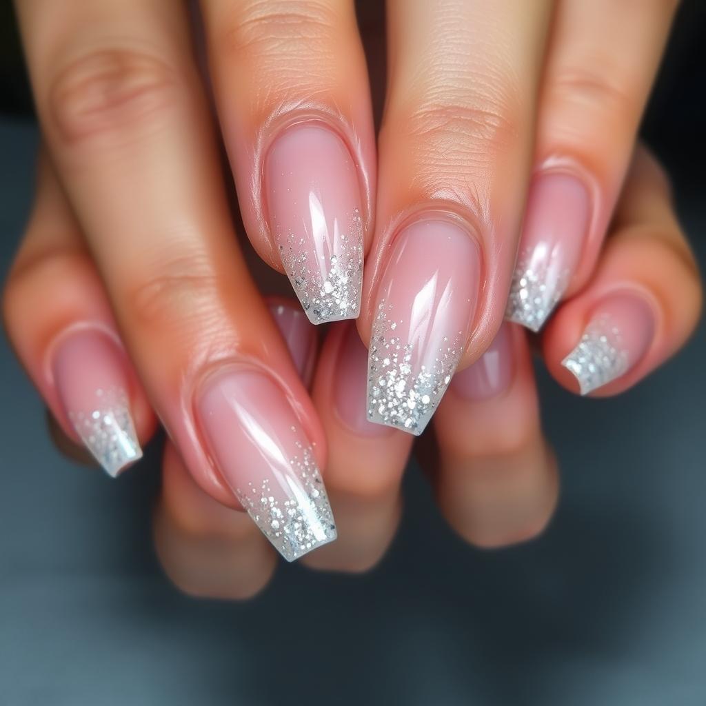 Como fazer as unhas transparentes com glitter?