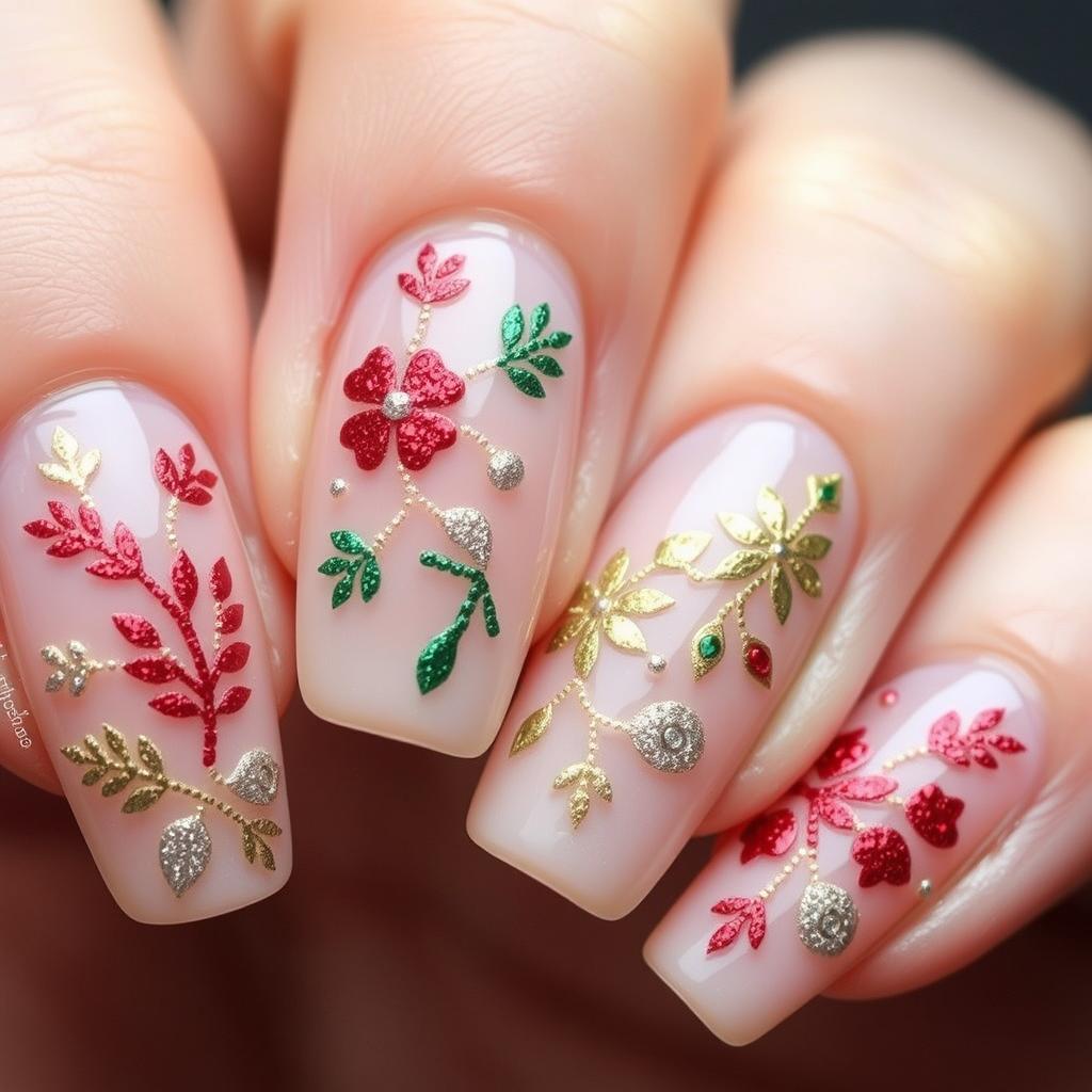 7 ideias de unhas decoradas com laços para usar no Natal