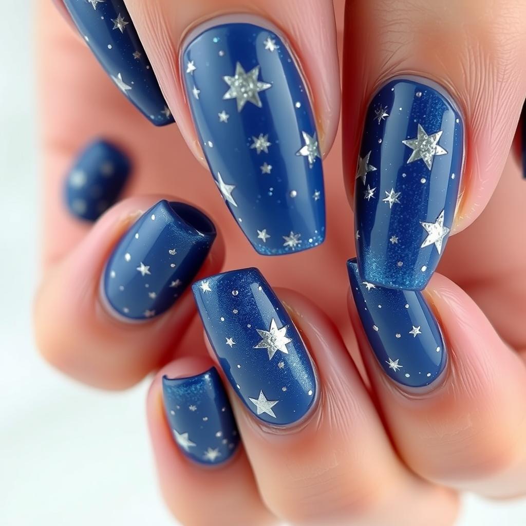 Unhas com inspiração celestial: estrelas, luas e muito charme nas mãos