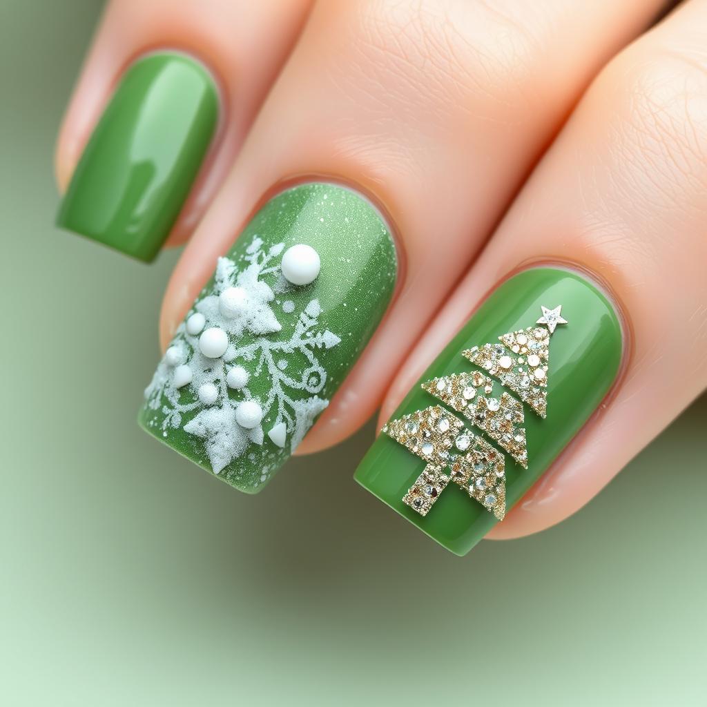 28 unhas de natal verde para se inspirar