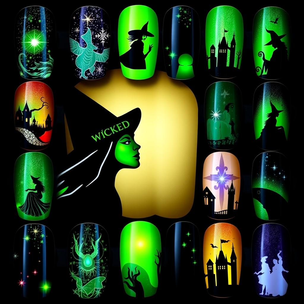 15 unhas decoradas inspiradas em 'Wicked' para você arrasar no cinema