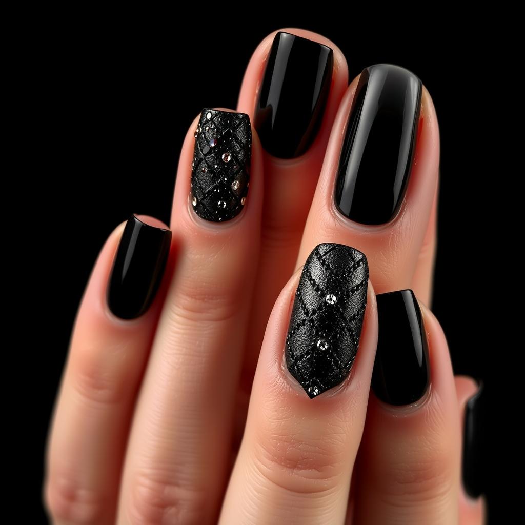 11 unhas decoradas pretas para se inspirar e ficar ainda mais poderosa