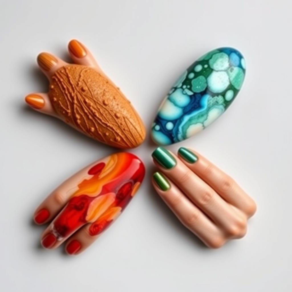 Unhas inspiradas nos quatro elementos: 8 ideias inspiradas na terra, fogo, água e ar