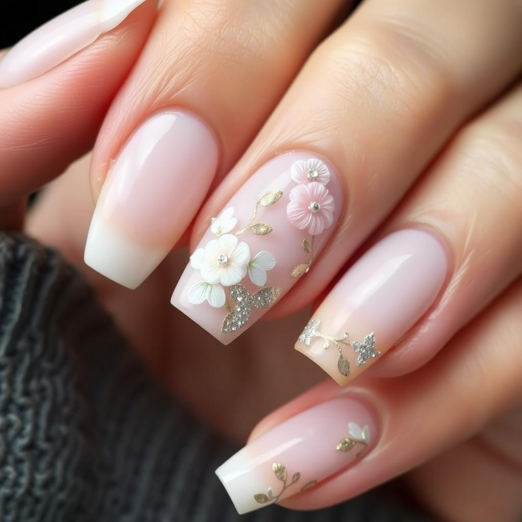 25 unhas quadradas decoradas delicadas