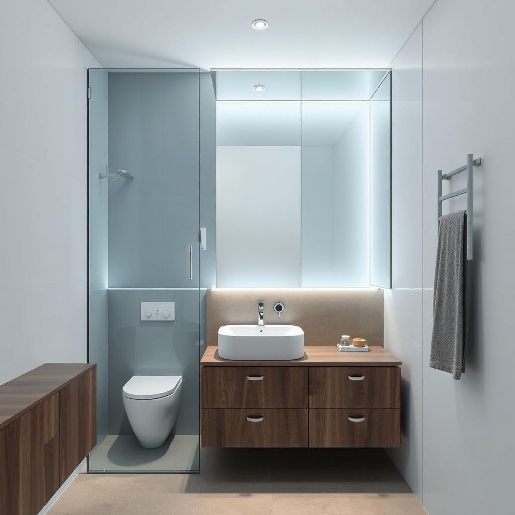 Box com fita de LED para tornar seu banheiro mais bonito e sofisticado - Dicas de instalações modernas.