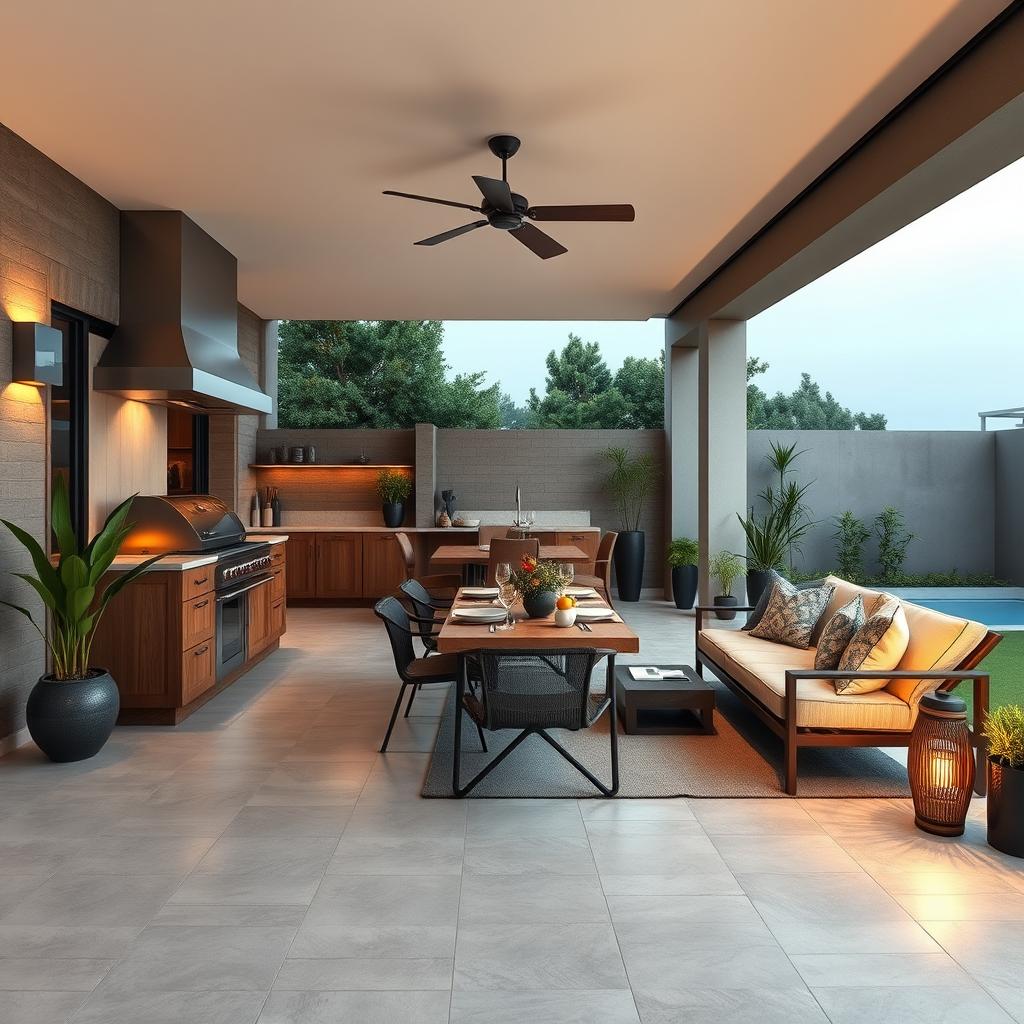 Melhor piso para varanda gourmet, churrasqueira e área de lazer - Dicas úteis