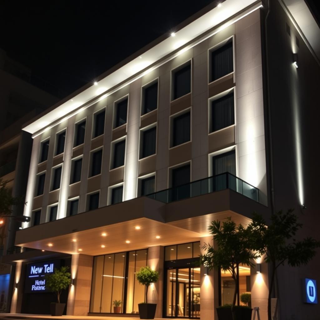 Teste de luminária LED para fachada de hotel: dicas de iluminação (breve)