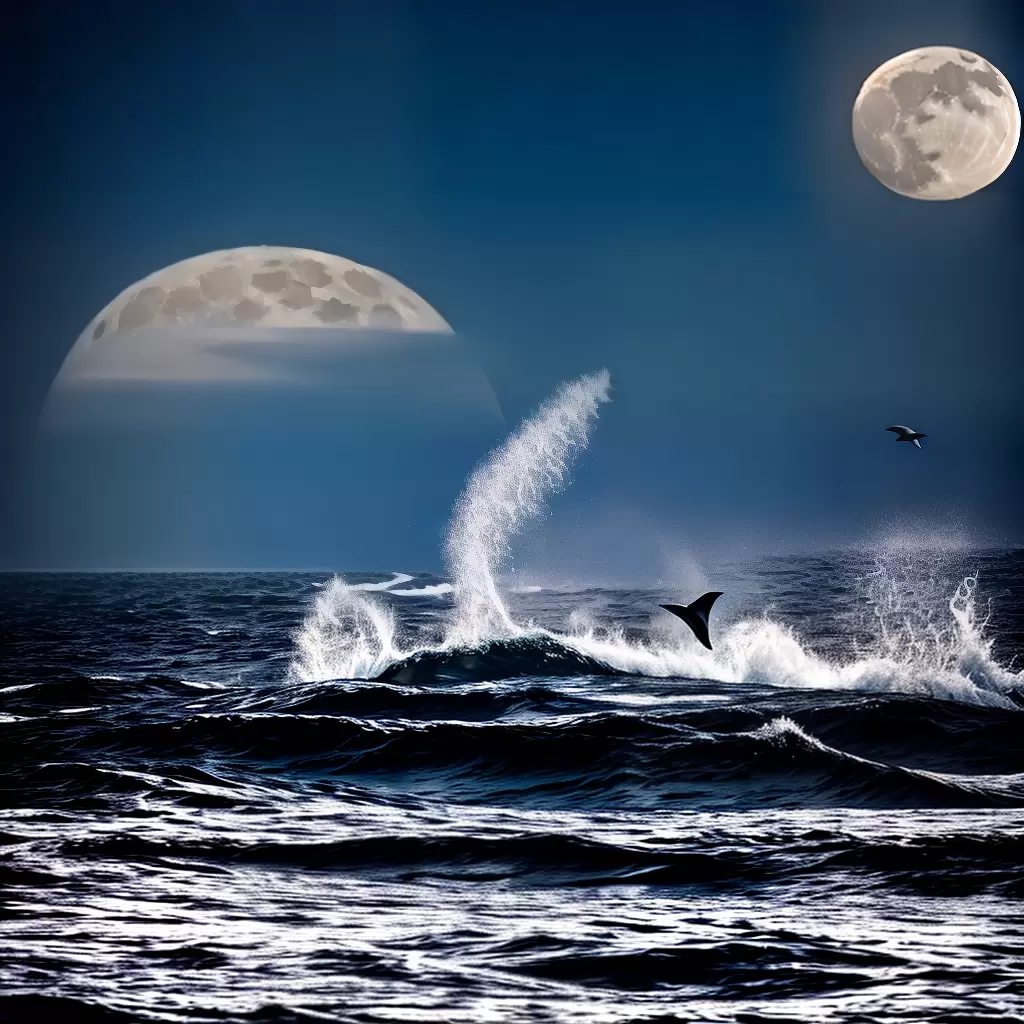 A vida noturna dos mamíferos marinhos, como baleias e golfinhos 1 A vida noturna dos mamíferos marinhos, como baleias e golfinhos