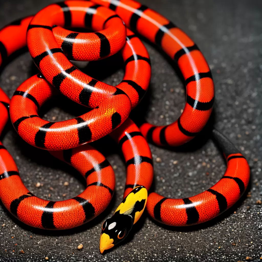 Encanto Mortal: A Serpente-Coral-Verdadeira, uma Serpente Venenosa com Padrão Vermelho, Amarelo e Preto 5 Encanto Mortal: A Serpente-Coral-Verdadeira, uma Serpente Venenosa com Padrão Vermelho, Amarelo e Preto 4