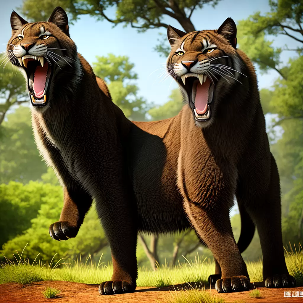 O Smilodon, um felino pré-histórico conhecido como tigre-dentes-de-sabre