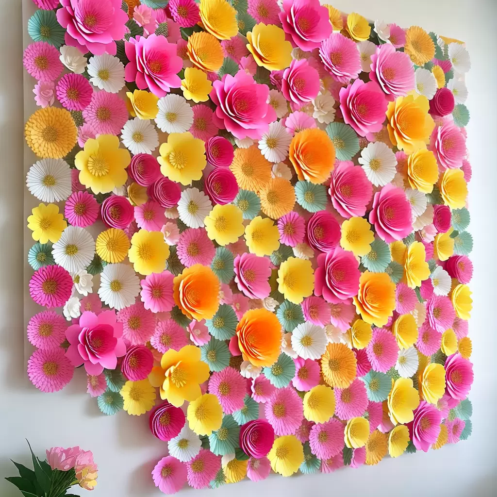Como criar um mural de flores artesanais para o seu QUARTO 6