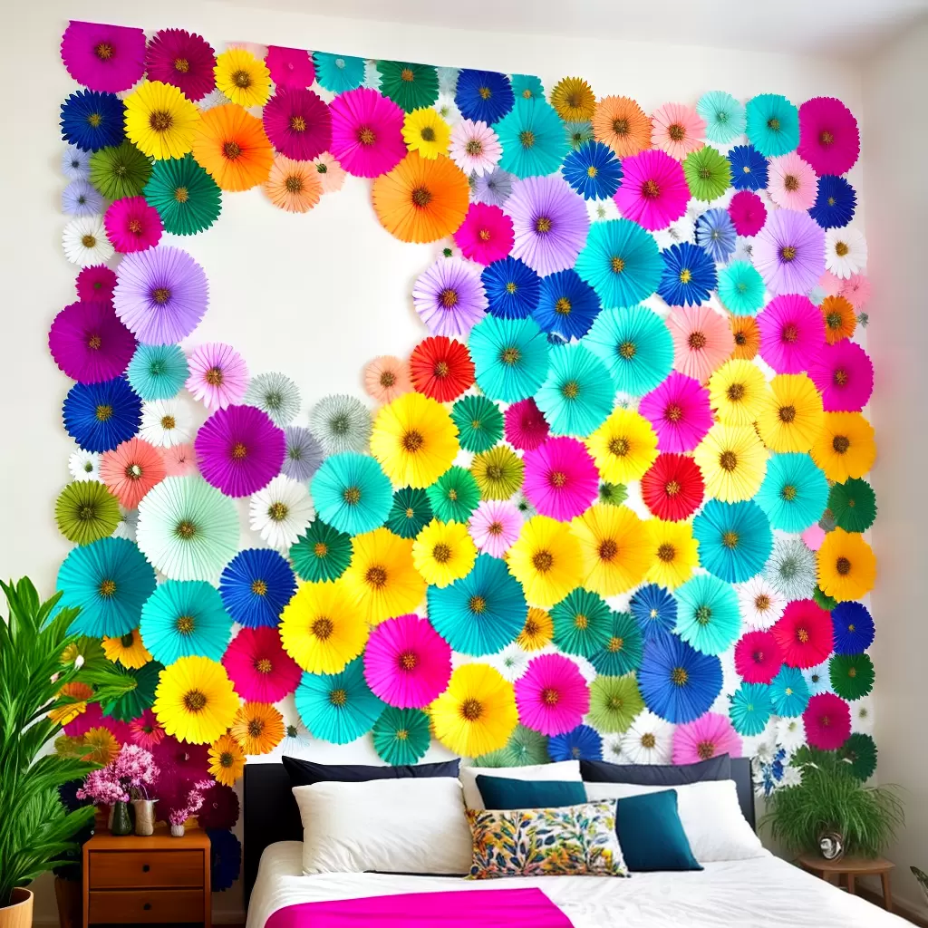 Como criar um mural de flores artesanais para o seu QUARTO 8