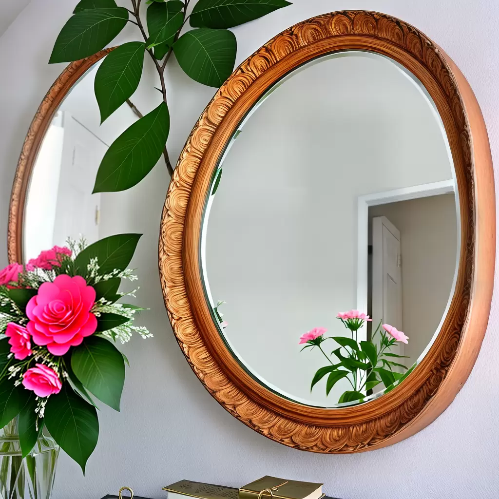 Como fazer um ESPELHO decorado com flores de papel 8