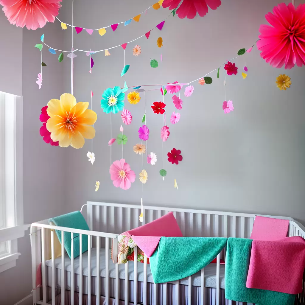 Como CRIAR um móbile de flores de tecido para bebês