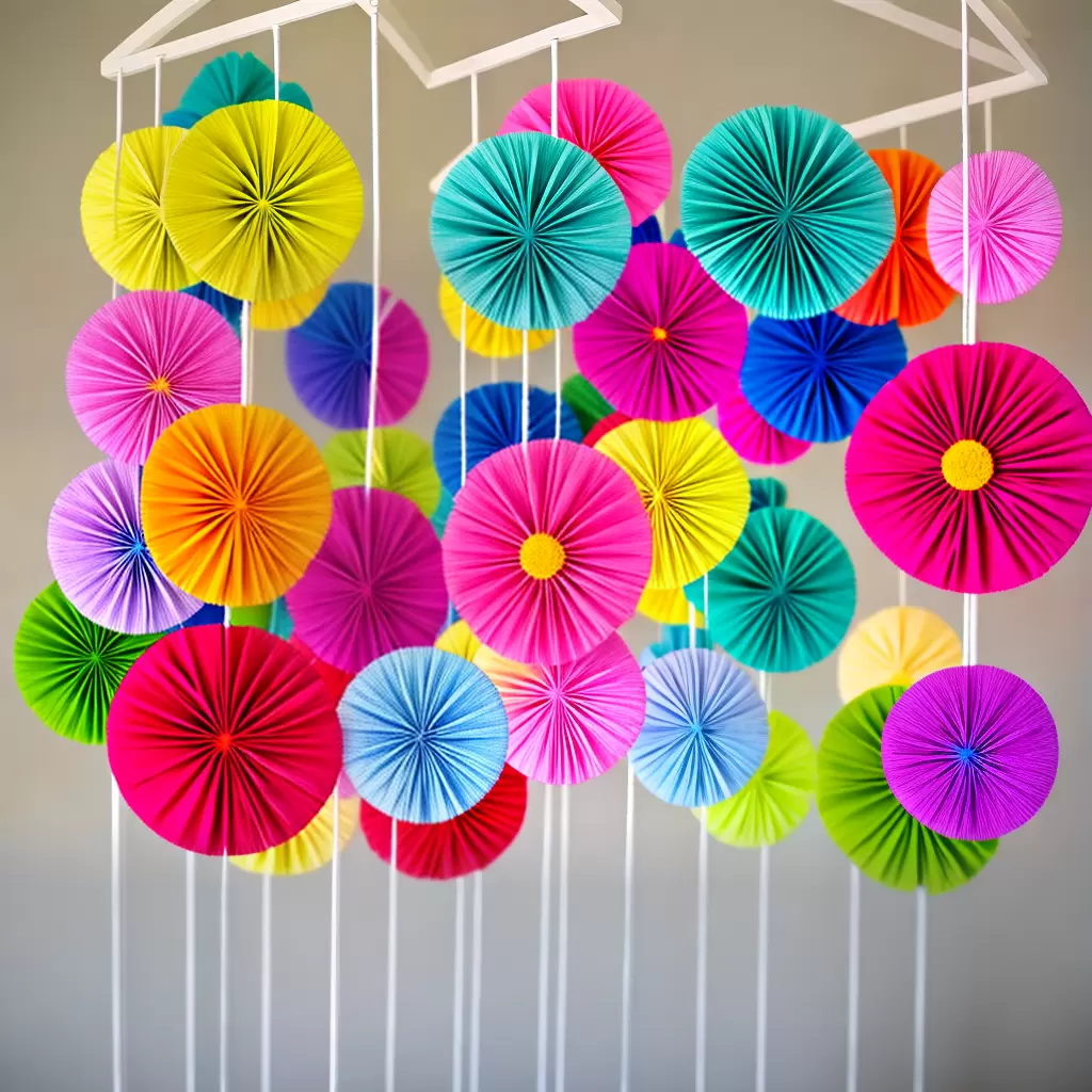 Como CRIAR um móbile de flores de tecido para bebês 6
