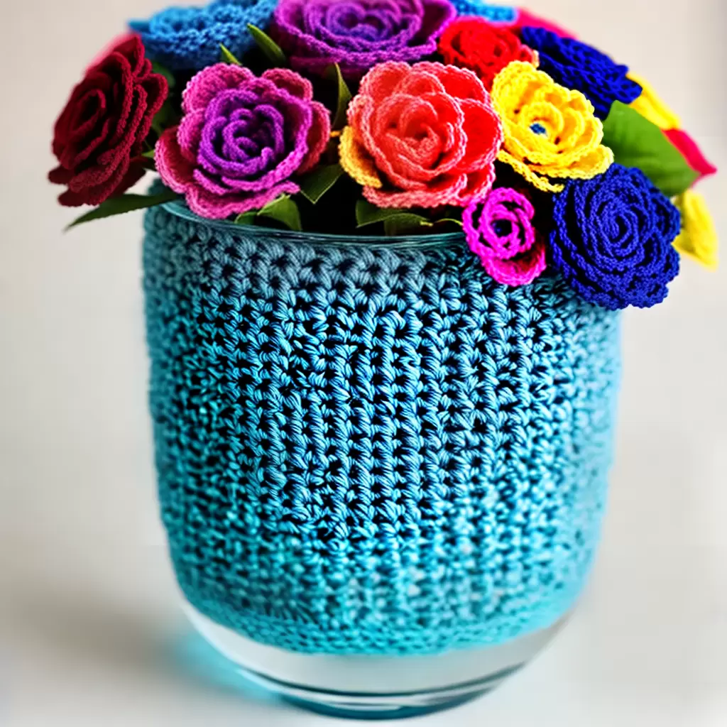 CRIE um lindo vaso de flores de crochê: passo a passo 9 CRIE um lindo vaso de flores de crochê: passo a passo 8
