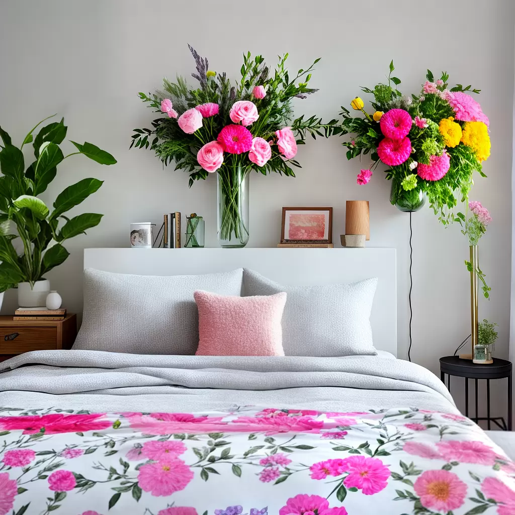 COMO usar flores na decoração do quarto de casal 3 COMO usar flores na decoração do quarto de casal 2