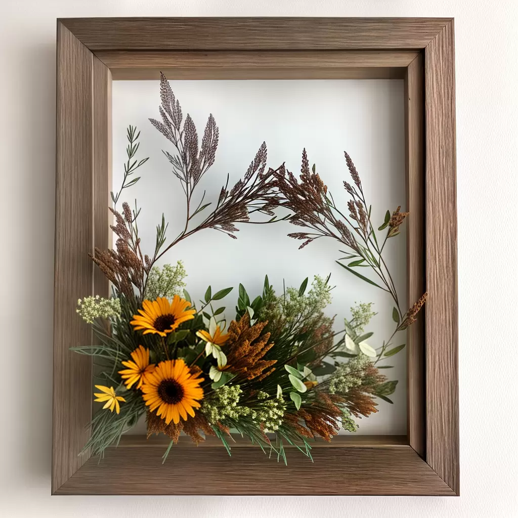 Aprenda a fazer uma DECORAÇÃO de parede com flores secas 2