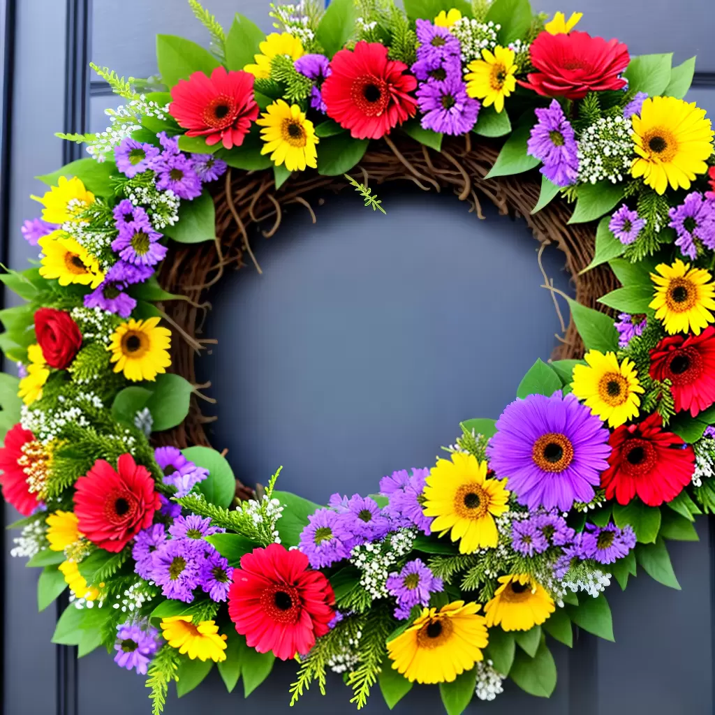 Como FAZER uma guirlanda de flores para a porta da frente 2