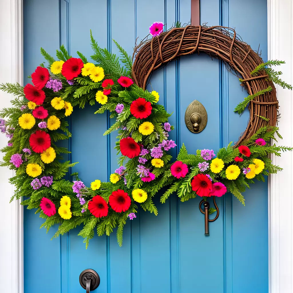Como FAZER uma guirlanda de flores para a porta da frente 8
