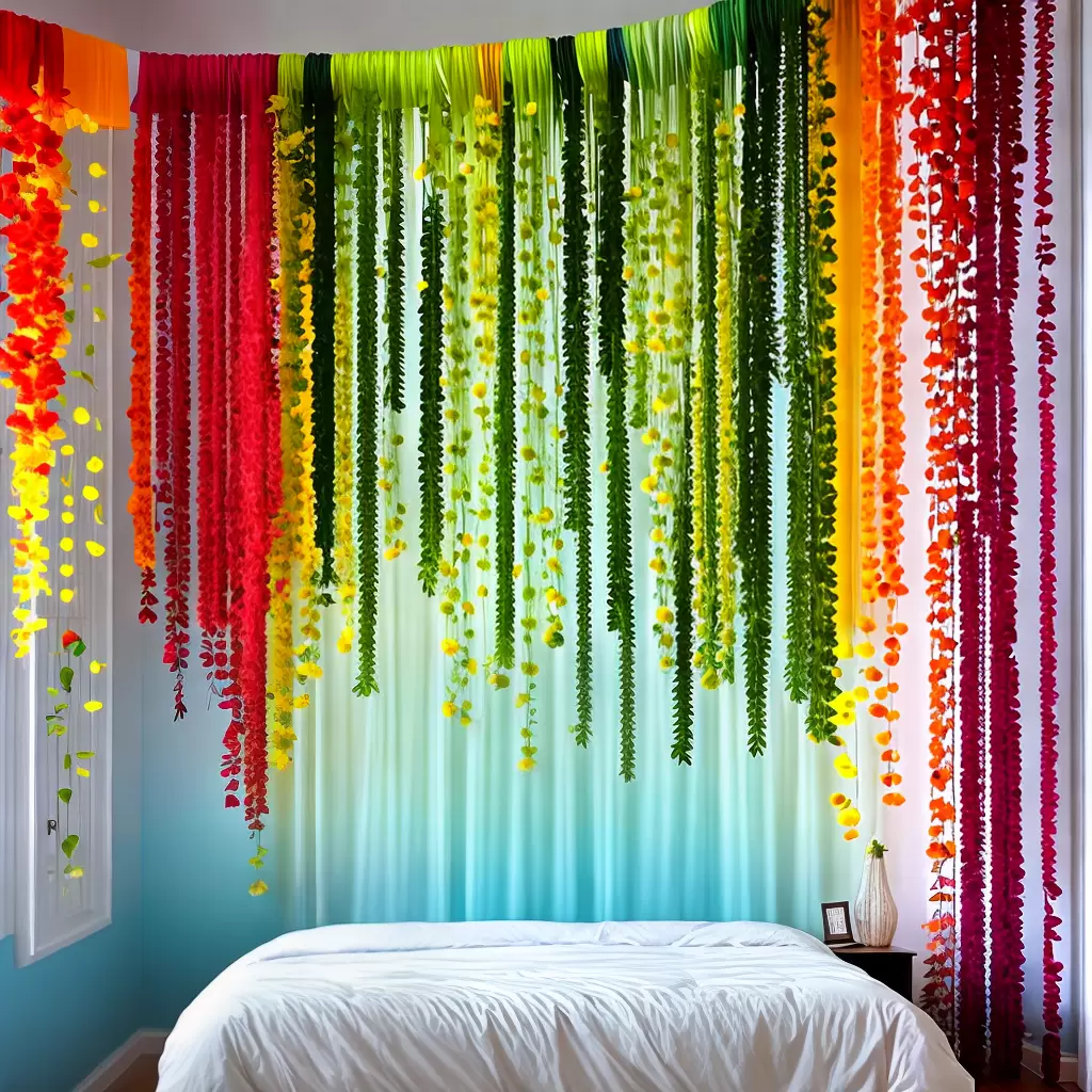 Aprenda a fazer uma CORTINA de flores para o seu quarto 7 Aprenda a fazer uma CORTINA de flores para o seu quarto 6
