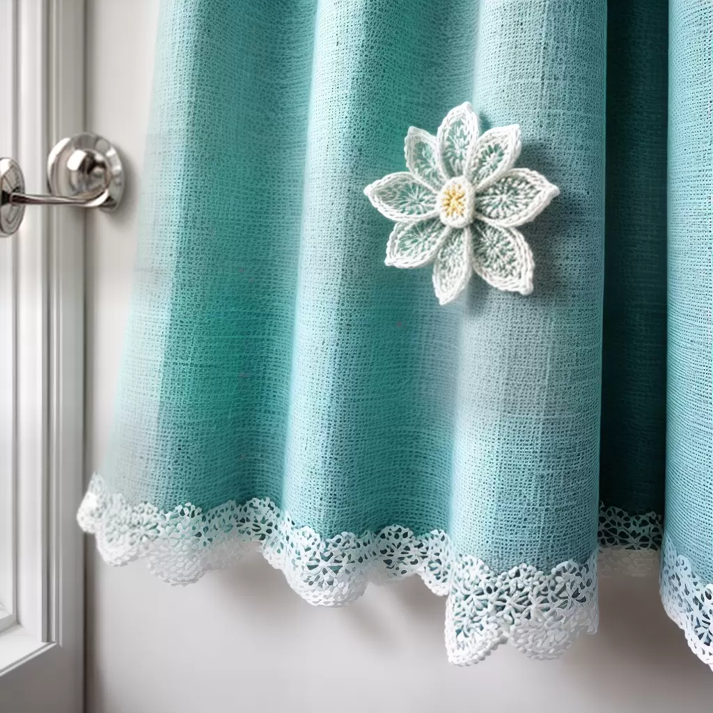 TRANSFORME suas cortinas com detalhes de flores de crochê 4