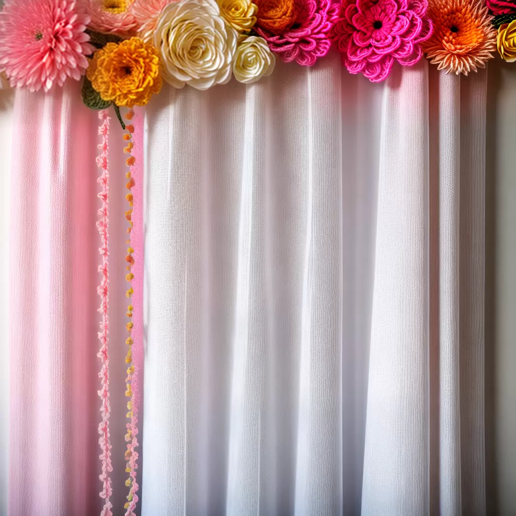 TRANSFORME suas cortinas com detalhes de flores de crochê 8