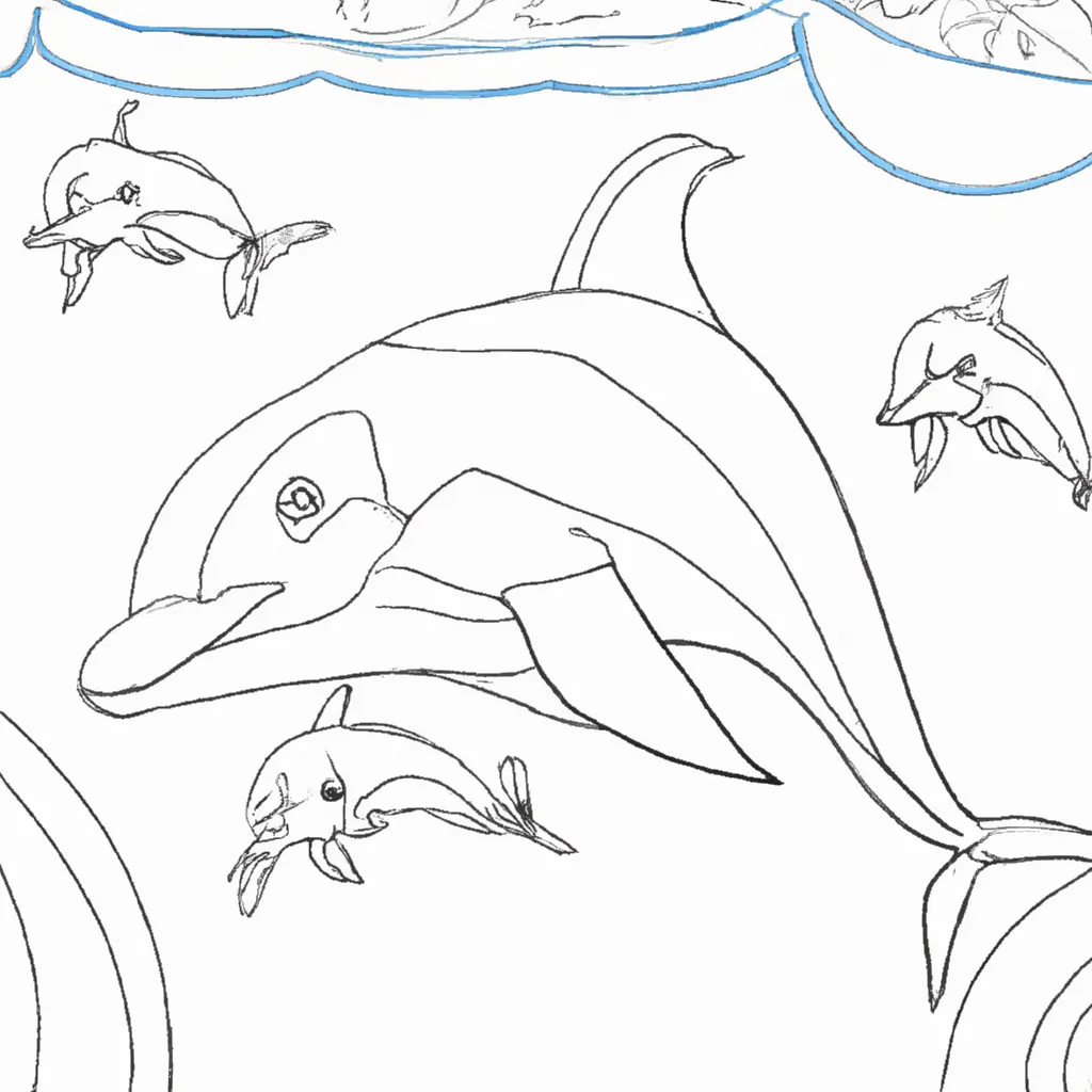 Entre no Mundo Aquático com Desenhos de Golfinhos para Colorir 1 Entre no Mundo Aquático com Desenhos de Golfinhos para Colorir