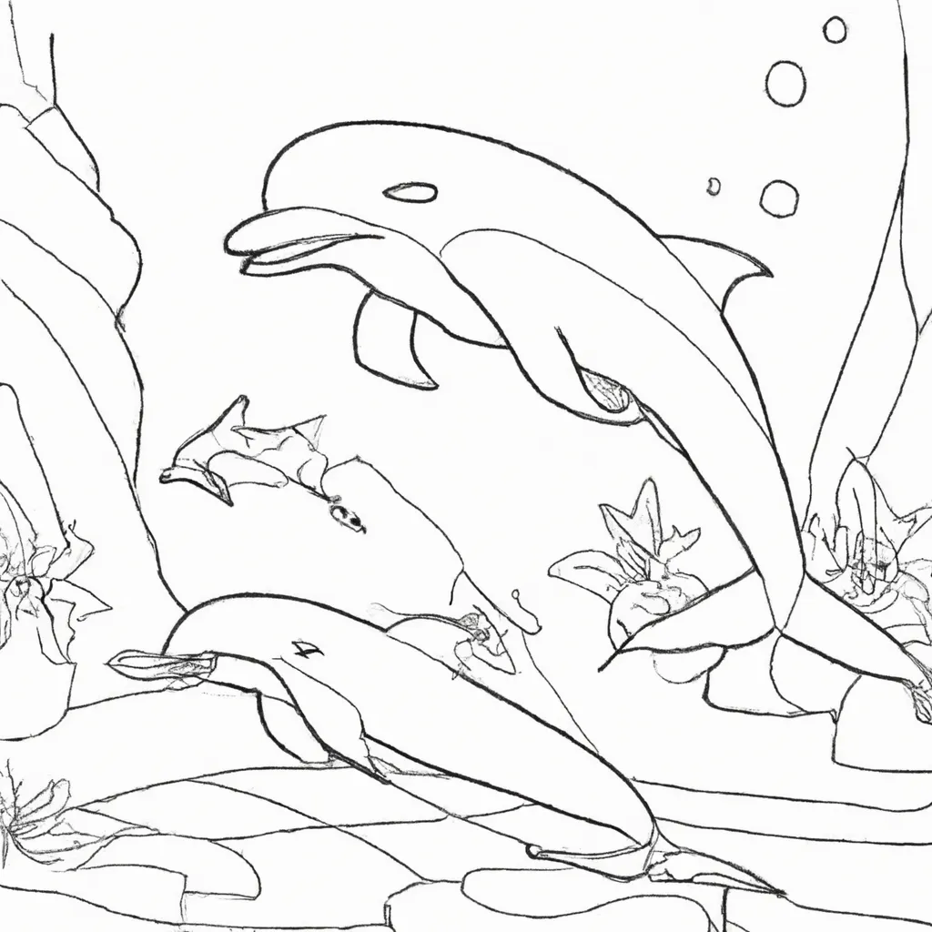 Entre no Mundo Aquático com Desenhos de Golfinhos para Colorir 3 Entre no Mundo Aquático com Desenhos de Golfinhos para Colorir 2
