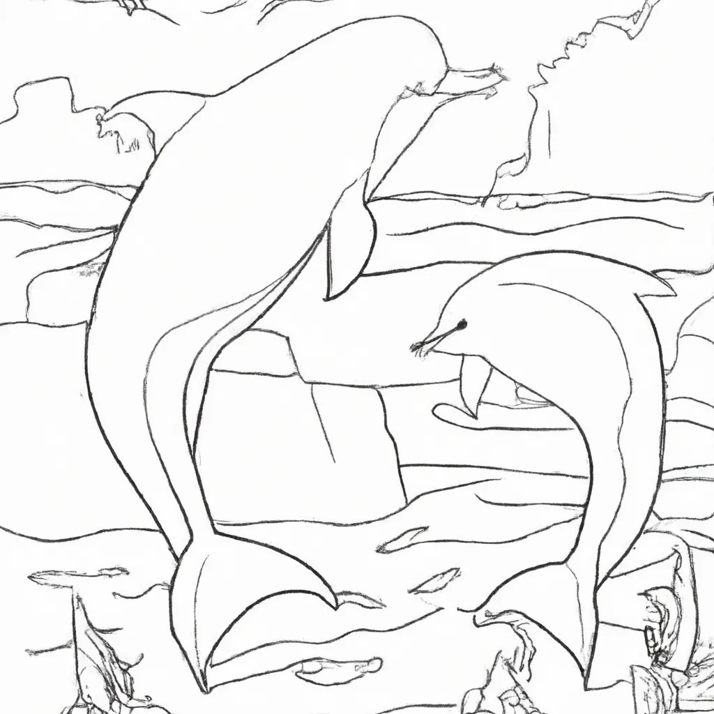 Entre no Mundo Aquático com Desenhos de Golfinhos para Colorir 7 Entre no Mundo Aquático com Desenhos de Golfinhos para Colorir 6