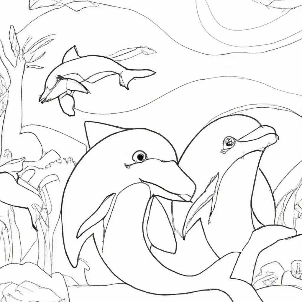 Entre no Mundo Aquático com Desenhos de Golfinhos para Colorir 24 Entre no Mundo Aquático com Desenhos de Golfinhos para Colorir 23
