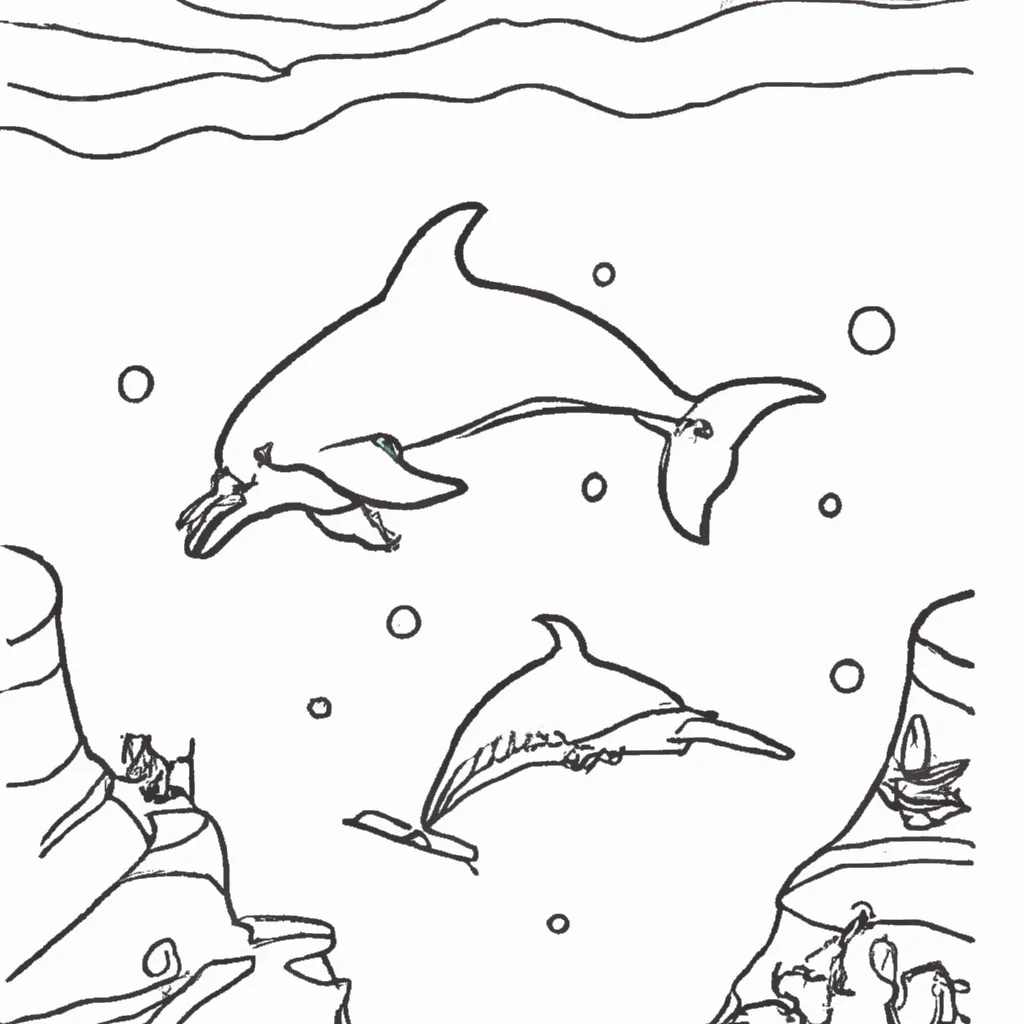Entre no Mundo Aquático com Desenhos de Golfinhos para Colorir 28 Entre no Mundo Aquático com Desenhos de Golfinhos para Colorir 27