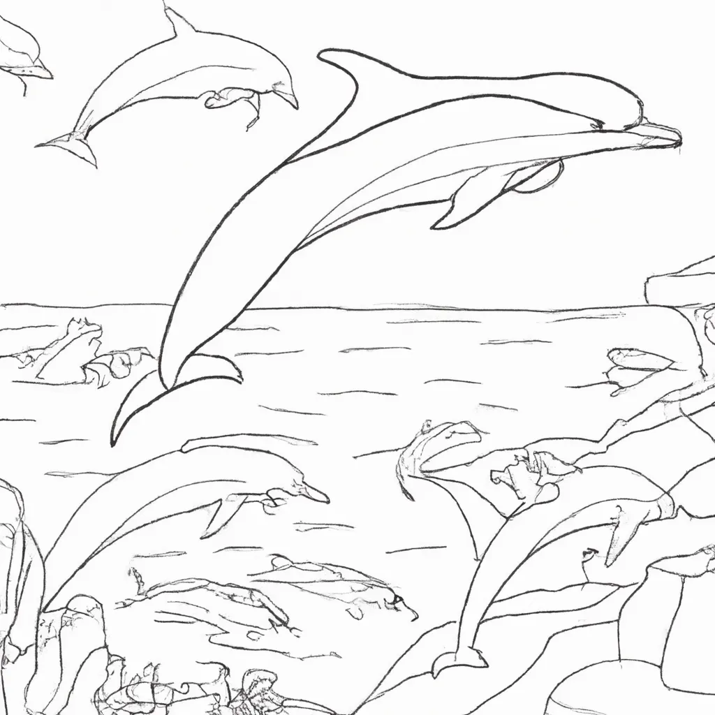 Entre no Mundo Aquático com Desenhos de Golfinhos para Colorir 5 Entre no Mundo Aquático com Desenhos de Golfinhos para Colorir 4