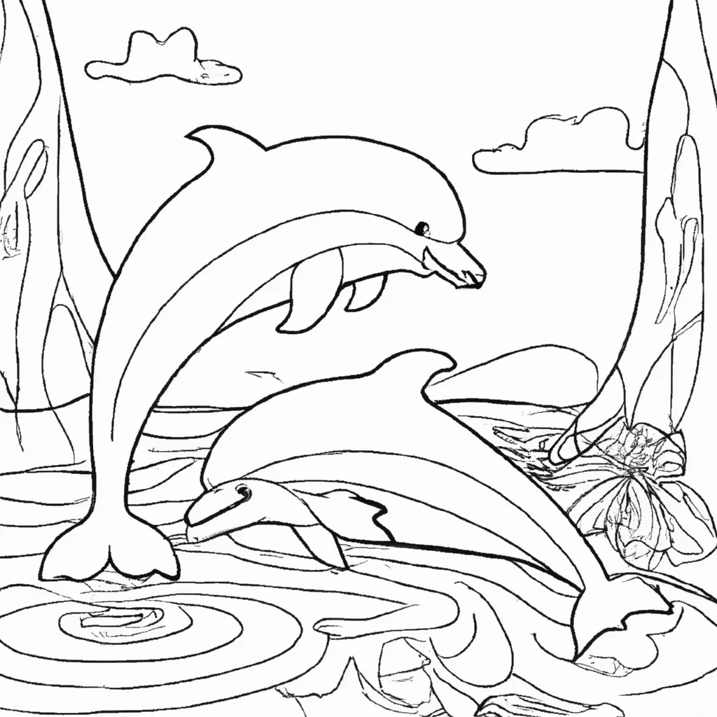 Entre no Mundo Aquático com Desenhos de Golfinhos para Colorir 22 Entre no Mundo Aquático com Desenhos de Golfinhos para Colorir 21