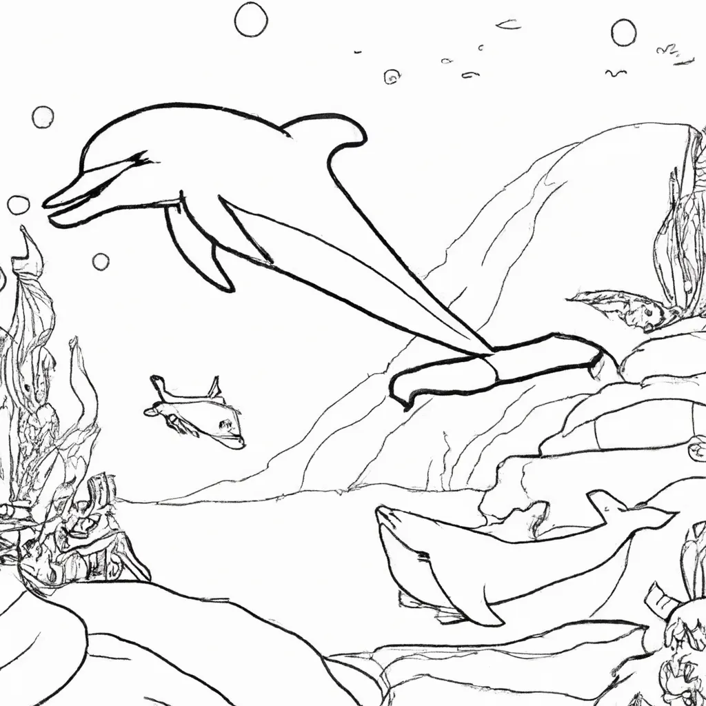 Entre no Mundo Aquático com Desenhos de Golfinhos para Colorir 26 Entre no Mundo Aquático com Desenhos de Golfinhos para Colorir 25