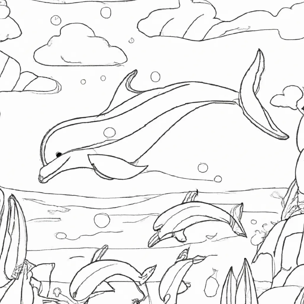 Entre no Mundo Aquático com Desenhos de Golfinhos para Colorir 16 Entre no Mundo Aquático com Desenhos de Golfinhos para Colorir 15