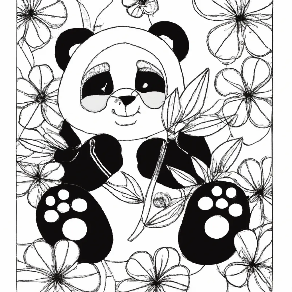 Desfrute da Serenidade com Páginas de Desenhos de Pandas para Colorir 1 Desfrute da Serenidade com Páginas de Desenhos de Pandas para Colorir