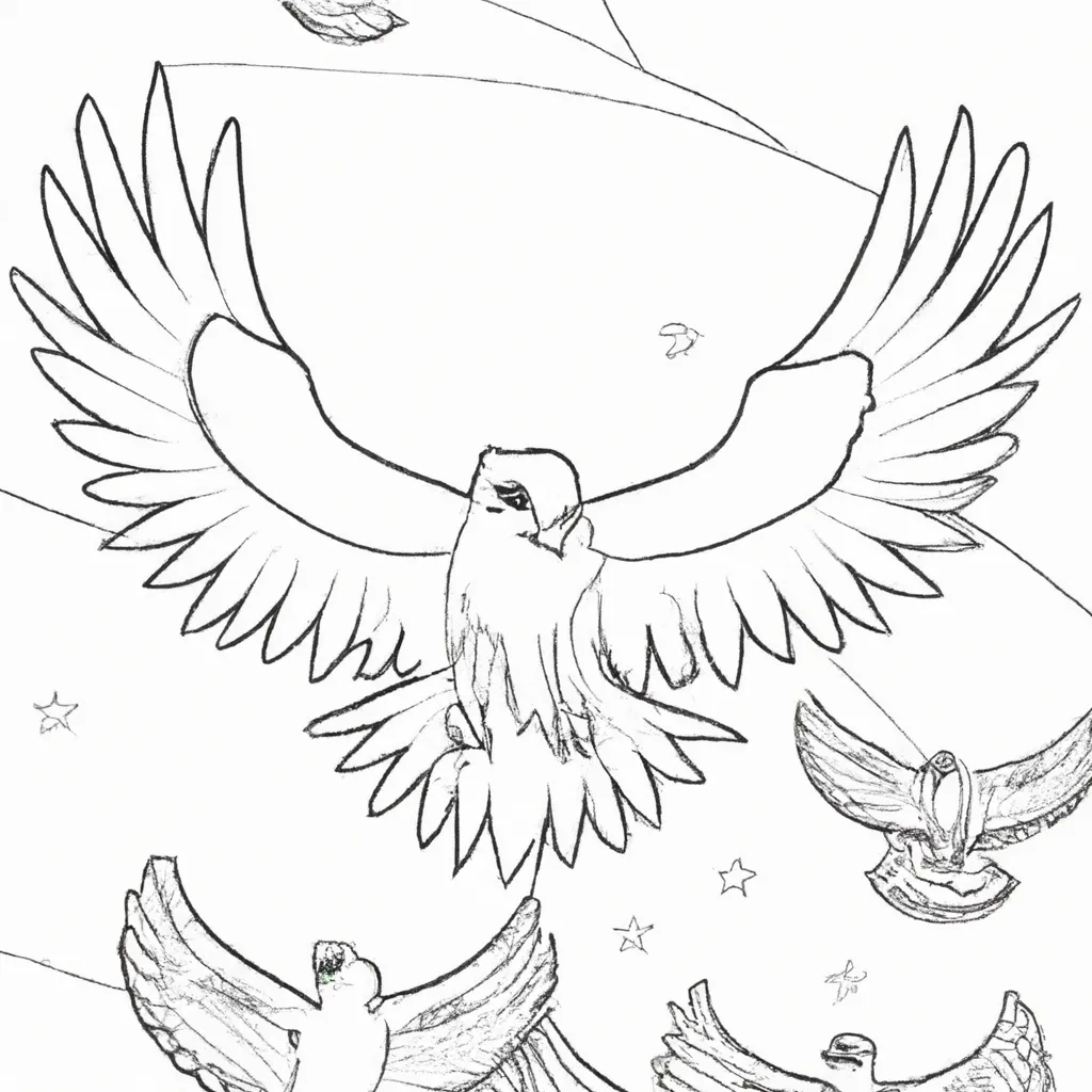 Voe Alto com os Desenhos de Águias para Colorir 6