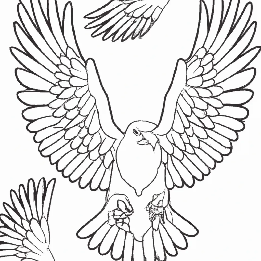 Voe Alto com os Desenhos de Águias para Colorir 10