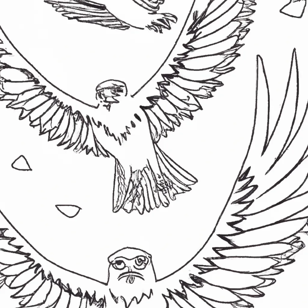 Voe Alto com os Desenhos de Águias para Colorir 18