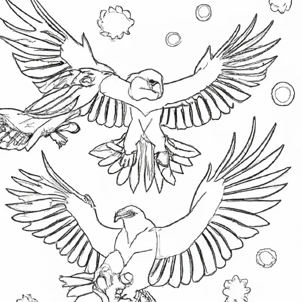 Voe Alto com os Desenhos de Águias para Colorir 26