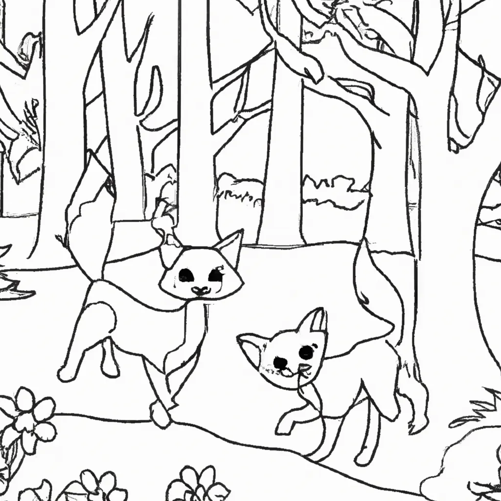 Passeie Pela Floresta com Desenhos de Raposas para Colorir 26
