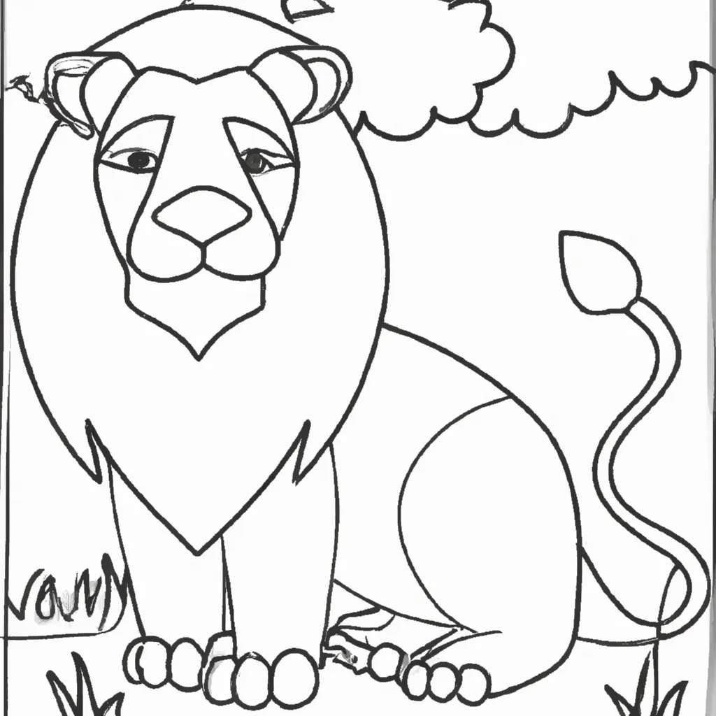 Uma Aventura Selvagem: Desenhos de Leões para Colorir 10