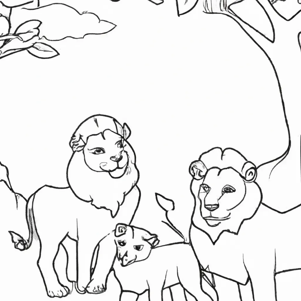 Uma Aventura Selvagem: Desenhos de Leões para Colorir 22