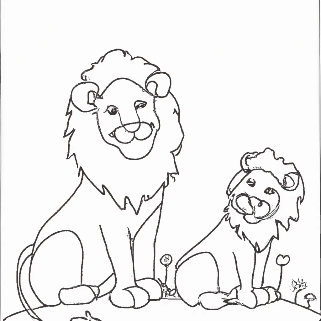 Uma Aventura Selvagem: Desenhos de Leões para Colorir 26