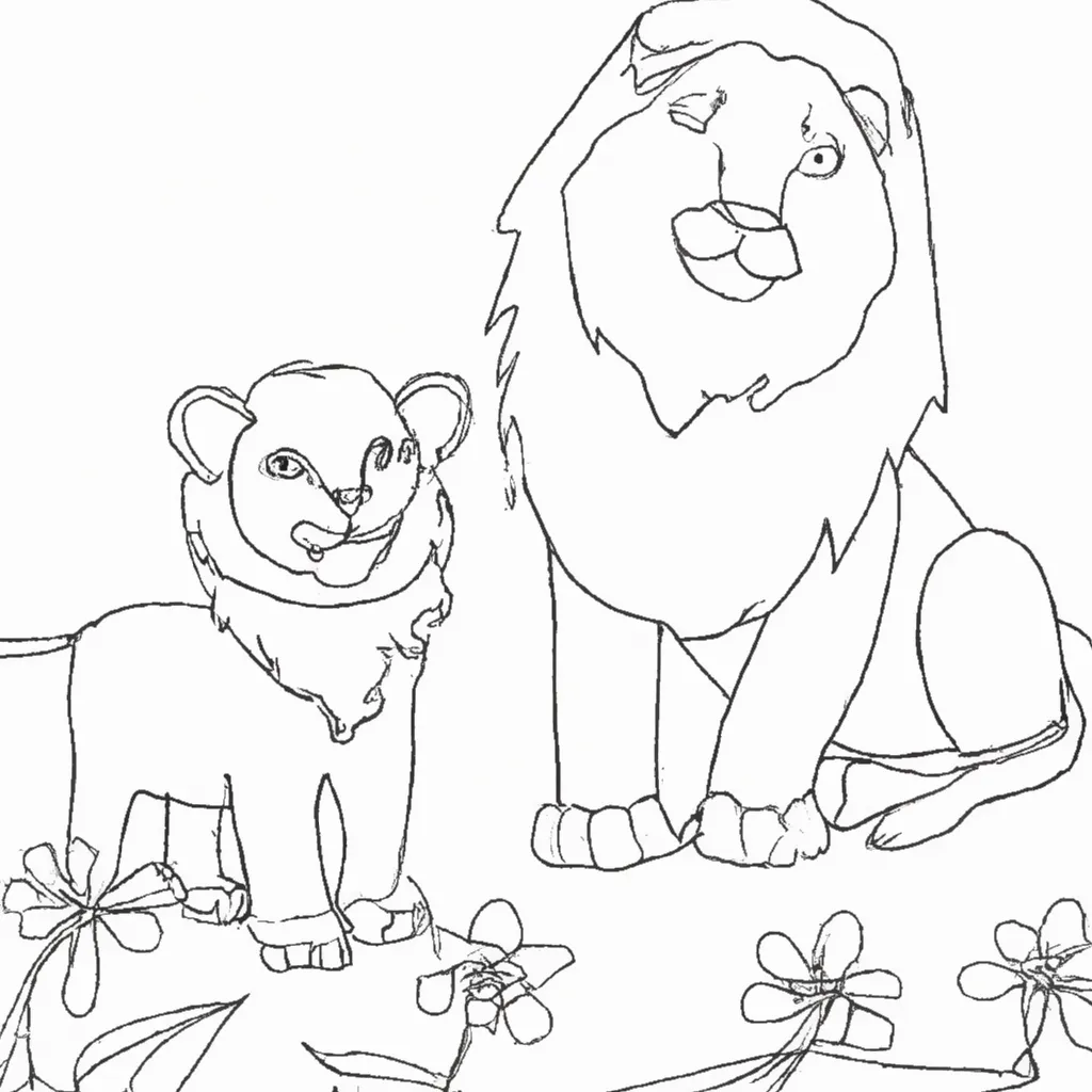 Uma Aventura Selvagem: Desenhos de Leões para Colorir 14