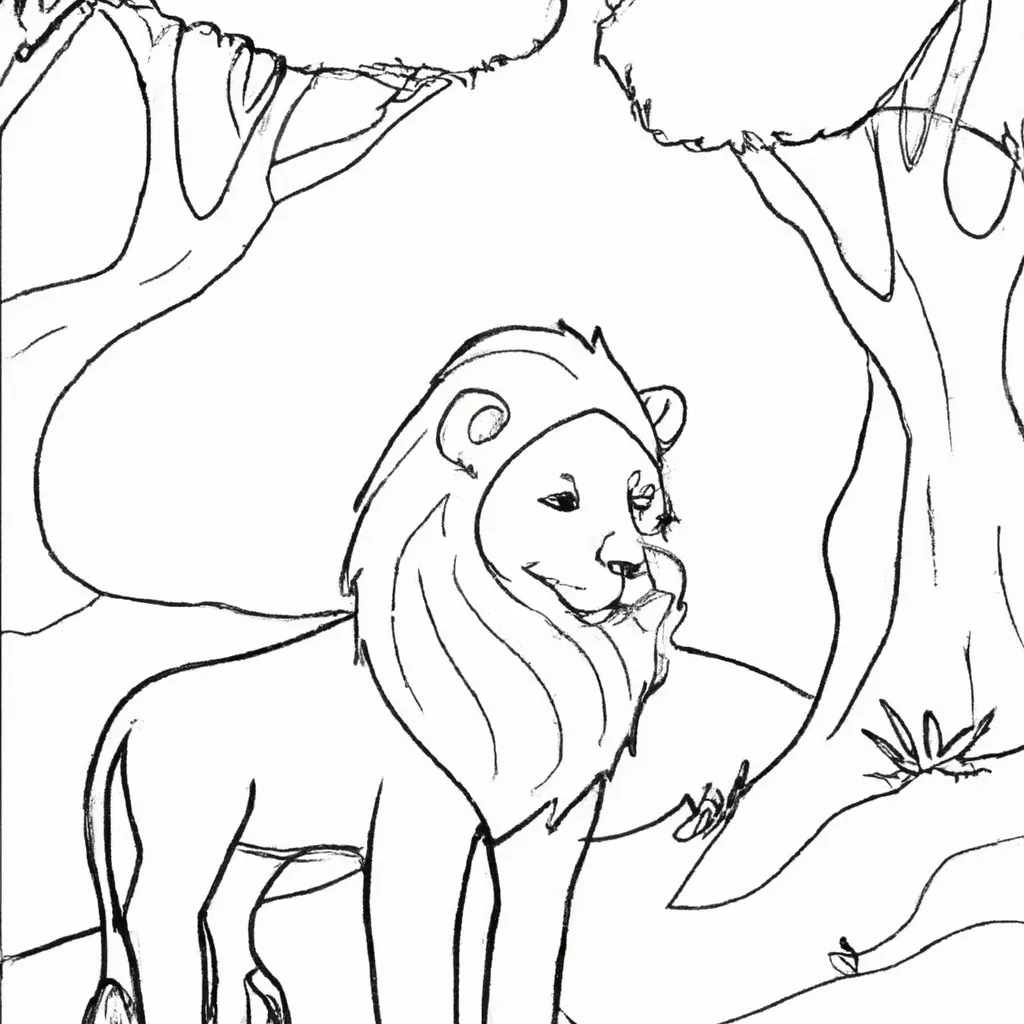 Uma Aventura Selvagem: Desenhos de Leões para Colorir 16