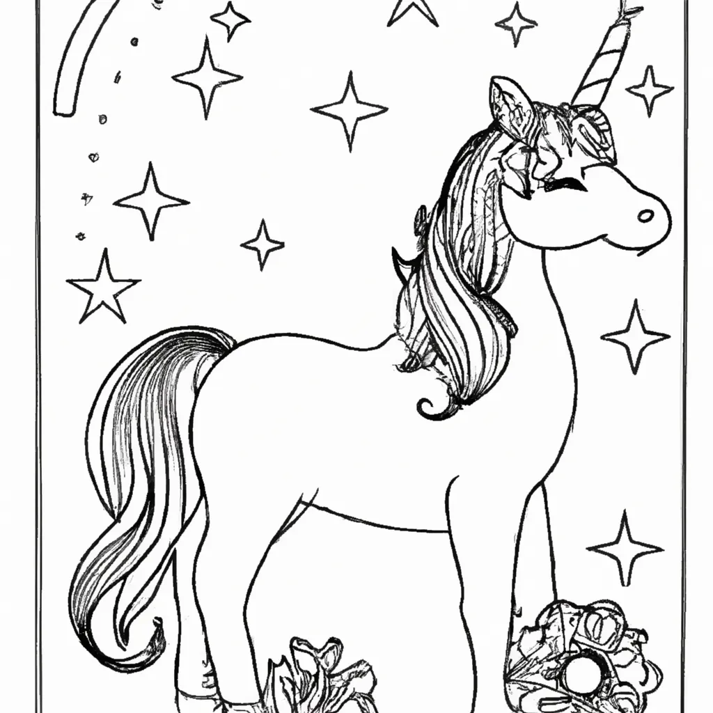 Desperte Sua Imaginação com Desenhos de Unicórnios para Colorir 20