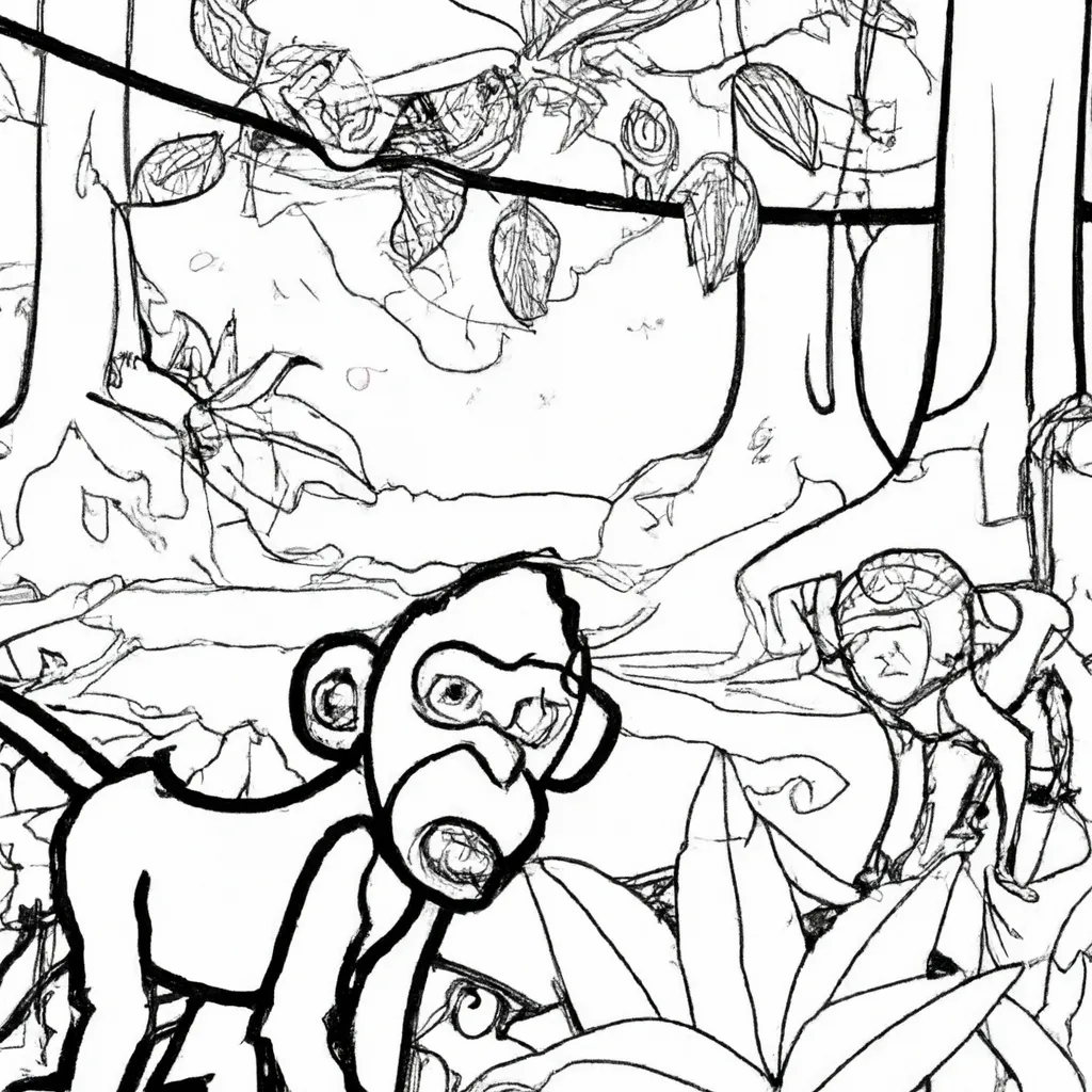 Explore a Selva com Desenhos de Macacos para Colorir 6